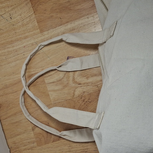 Canvas Tote Bag in Cream and Black - Picture 6 of 8